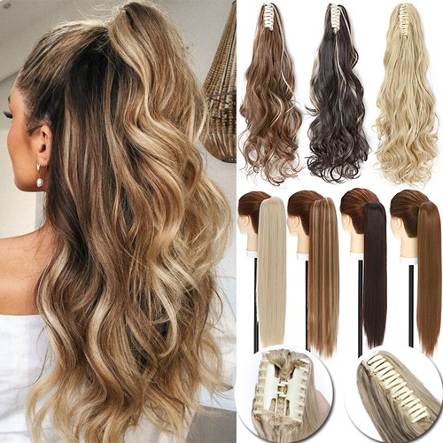 Wavy thick ponytail claw clip - thick,